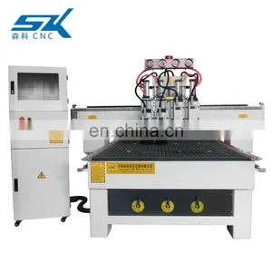 Multi Heads CNC 1325 Pneumatic System ATC Four Spindles Wood CNC Router Machine thumbnail-3