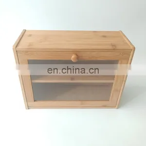 Customization Kitchen Multifunction Natural Bamboo Fiber Bread Storage Box Pantry Organizer Home Storage & Organization thumbnail-5