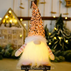 Wholesale Christmas Gnome Decor - LED Light Faceless Dolls for Table Home Xmas Party Supplies thumbnail-1