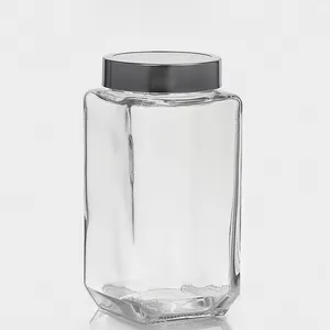 Glass Storage Jar With Lid, Universal for Kitchen/Home Use, Transparent & Practical, Super Hassle - Free for Fresh - Keeping and Storage thumbnail-1