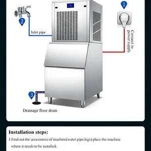 1Ton Automatic Snow Ice Making Machine, Fluffy Snow Ice Maker for High-End Catering and Food Fresh Keeping thumbnail-4