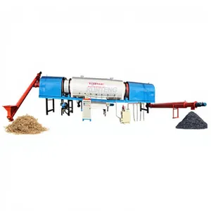 Horizontal Continuous Rotary Carbonization Furnace Making Charcoal Coal Machine EPC thumbnail-1