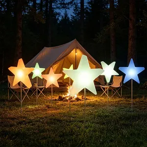 16 Color Variations Wireless Remote Pentagram Shape Floor Lamp IP65 Waterproof Outdoor Decorative Light thumbnail-3
