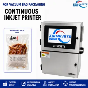 Vacuum Pouch Continuous Inkjet Printer for Food Packaging Production Line Coding and Date Printing thumbnail-1
