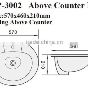 BP-3002 Modern Bathroom Design, Deluxe Quality Round Above Counter Mounting Ceramic Hand Wash Sink Basin Bowl, Vanity Basin thumbnail-2