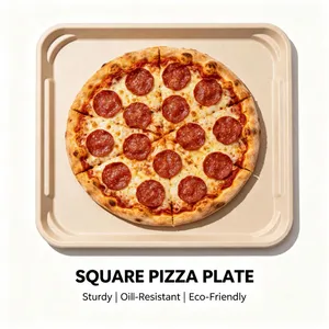 Eco-Friendly 2mm Thick Paper Pulp Bagasse Pizza Box With Oil-Resistant Coating for Takeaway Packaging thumbnail-5