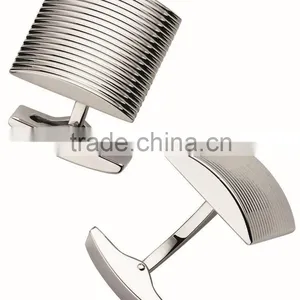 Wholesale Custom New Design Silver Cufflink Simple Cufflinks for Men MN-1014 thumbnail-1