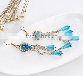 Latest Model Fashion Rhinestone Long Tassel Earrings thumbnail-4