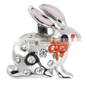 Customized Rhinestone Rabbit Slide Charm for Pet Collars thumbnail-1