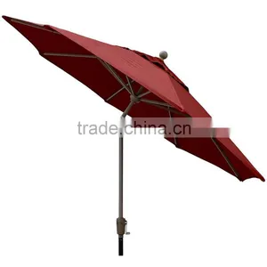 Outdoor Market Aluminum Umbrella With Auto Tilt And Crank Folding Patio Garden Umbrella Quality Choice thumbnail-2