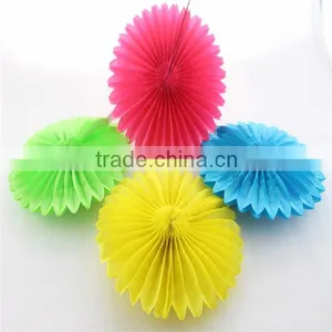 Wholesale Wedding Party Decoration Round Fan 8" (20cm) Hanging Tissue Paper Fan thumbnail-1