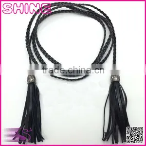 Women Hand-woven Chain Belt Korean Fashion Decorate Slim Leather Chain Belt thumbnail-1