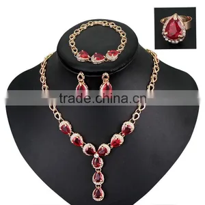 Dubai Golden Crystal Jewelry Sets Wholesale Gift Items From Zhejiang Fashion Jewelry Market thumbnail-2