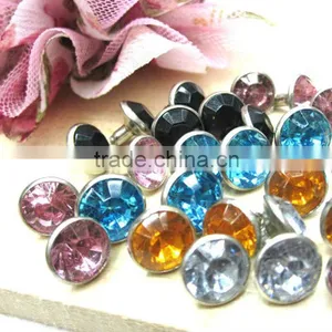 Crystal Preset Rhinestone Rivets, Rhinestone Crystal Rivet Spike Rhinestone Rivet for Decoration thumbnail-1