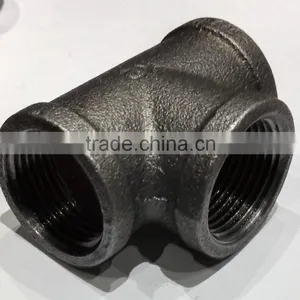 Black Malleable Pipe Fitting TEE thumbnail-1