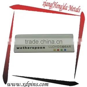 High Quality Custom Design Logo Metal Signs With Safety Pin thumbnail-1