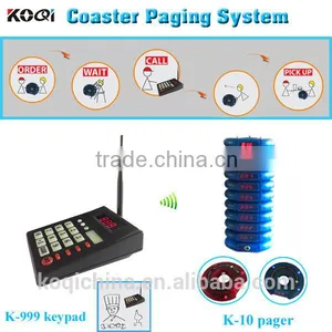 Wireless Queue System With Transmitter Keypad Coaster Pager for Restaurant Vibrating Pagers thumbnail-1