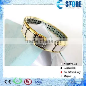 2014 Gold Germanium Bracelets With Negative Ions Bracelets Power Energy Bracelet thumbnail-1