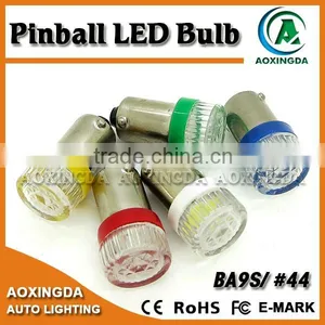 6.3 Volt BA9S #44 #47 Yellow Pinball LED With Lens thumbnail-2