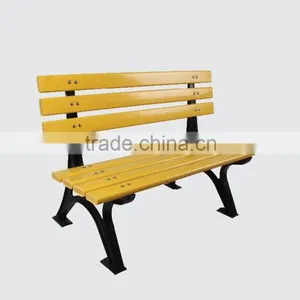 Contemporary Modern Wooden Outdoor Furniture Garden Patio Park Long Bench Chair With Cast Wrought Iron Legs Ends Quality Choice thumbnail-4