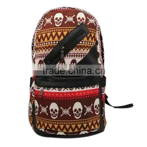 Fashion National Characteristic PU Leather Outdoor Camping Backpack Bag thumbnail-5