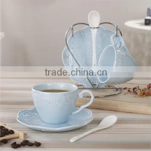 Bone Porcelain Glaze Ceramic Coffee Cups And Saucers Ceramic Tableware LS-2 thumbnail-4