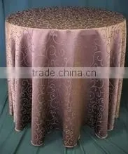 Cheap High Quality Round Polyester Jacquard Table Cloth for Wedding Banquet thumbnail-1