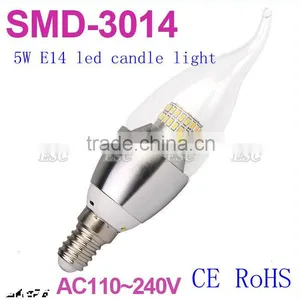 E14 Candle Led Light for Crystal Lamp Golden and Silver Cover With CE and RoHS thumbnail-1