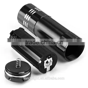 Camping Mini 9 LED Flashlight High Power 9 Leds Flash Light Black Hiking Torch Lamp Flashlight Use 3* AAA Battery thumbnail-3