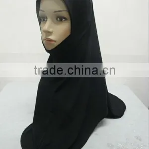 H178 Latest Lycra Plain Muslim Hijab thumbnail-1