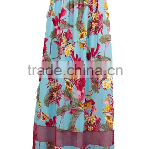 Floral Print Latest Skirt Design Pictures Long Skirt Apparel for 18-45 Years Old Women thumbnail-3