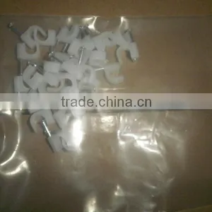 Supply Round Nail Cable Clip 26mm With Nails on it thumbnail-1