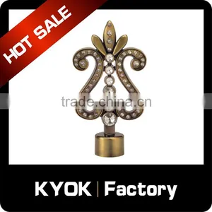 KYOK Modern Swivel Curtain Rod Finials, Drapery Rod Finial, Chrome Plated Curtain Rod Finial thumbnail-1
