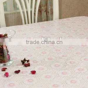 PVC Printed Elegant Lace Table Overlay Easy Clean Banquet Tablecloths thumbnail-1