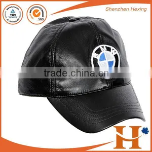 PU Leather Promotional Baseball Cap Adjustable Strap 6 Panel Flat Brim Hat and Cap With Patch Label Promotion thumbnail-1