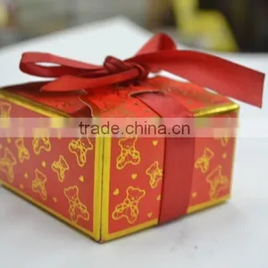 BC017- Simple Style Favor Wedding Paper Candy Boxes With Ribbon thumbnail-3