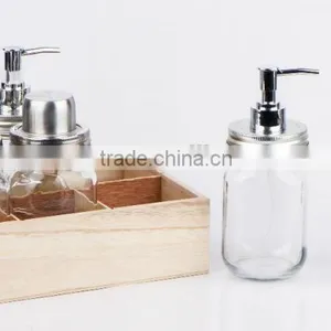 Glass Jar for Liquid Soap With Wooden Box (CCP846T/6W) thumbnail-2
