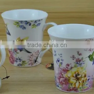 11OZ Bird With Butterfly Full Decal Print Coffee Cups, Shiny Surface Porcelain Mug, KL5004-A415 thumbnail-3
