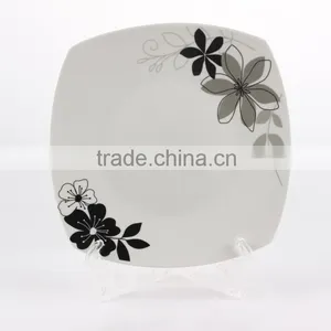 Small Size Super White Logo Decal Printable Customized Restaurant And Hotel Ceramic Porcelain Square Plates Dishes thumbnail-2