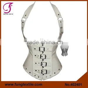 402602 Sexy Woman Black Leather Halt Steampunk Corset thumbnail-2