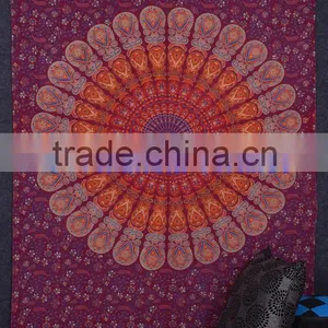 Exotic Indian Block Printed Tapestry Wall Decor Throw Table Cover 100% Cotton Bedspread Indian Jaipur Manufacturer & Wholesaler thumbnail-1