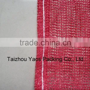 Red PP Leno Mesh Bag Plastic Plain Onions Bag Label Bag Logo Bag thumbnail-2