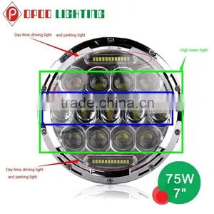 Promotion!Round 7" Led Headlight With DRL, 75W Dodge 7" Led Headlight thumbnail-1