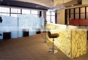 Translucent Artificial Faux Resin Pearl Stone Slabs for Reception Counter thumbnail-3