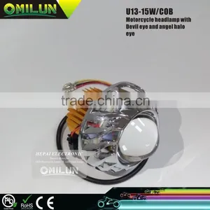 2015 Hot Sell 15W Motorcycle Headlight With COB Angel Halo Ring thumbnail-3