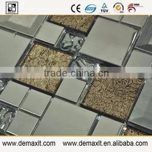 Hot Selling Durable Mixed Color Crystal Glass Mix Marble Mosaic thumbnail-2
