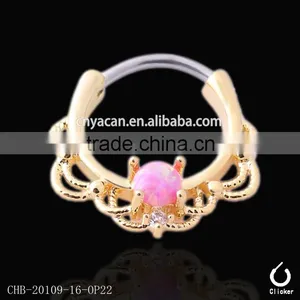Rattan Ring 316l Opal Septum Clicker Body Piercing Jewelry thumbnail-1