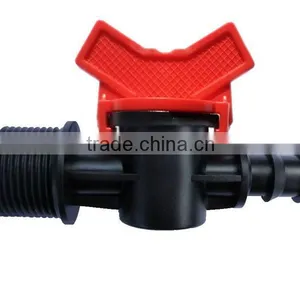 Plastic Irrigation Tape Connector Valve Thread-barb Valve for DripTape thumbnail-1