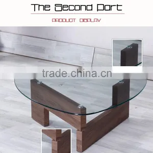 Tempered Glass Top Walnut Paper Leg Coffee Table/Tea Coffee Table Furniture thumbnail-3