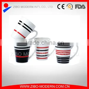 Wholesale Funnel Shape Ceramic Mug With Fashion Line Design thumbnail-1